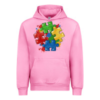 Fuchsia Pink autism puzzles Urban Hoodie - MaliasSmallBusiness