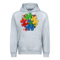 Heather Grey autism puzzles Urban Hoodie - MaliasSmallBusiness
