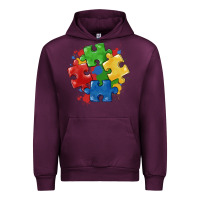 Mauve Wine autism puzzles Urban Hoodie - MaliasSmallBusiness