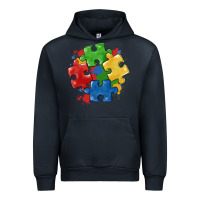 Navy autism puzzles Urban Hoodie - MaliasSmallBusiness