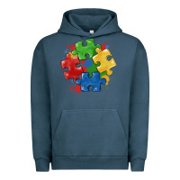 Pigment Midnight Navy autism puzzles Urban Hoodie - MaliasSmallBusiness