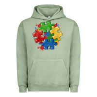 Pigment Oil Green autism puzzles Urban Hoodie - MaliasSmallBusiness