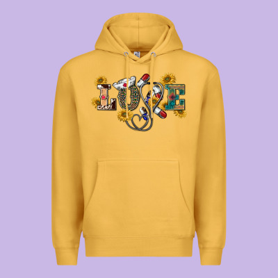 Western Love Nurse Premium Hoodie Designed By Barkaloodesign