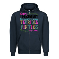 Navy sorry i’m cranky i’m going through my terrible Zipper Hoodie - texasbilliewilder