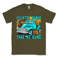 Army Green country roads take me home western Classic Tee - texasbilliewilder