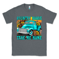 Charcoal Heather country roads take me home western Classic Tee - texasbilliewilder