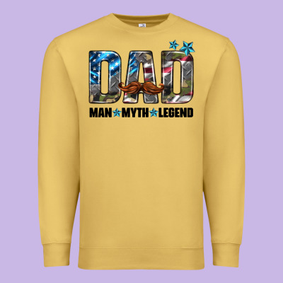 Dad Man Myth Legend Premium Sweatshirt Designed By Hra Design Shop