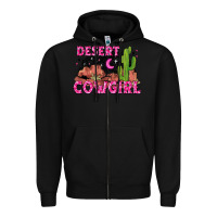Black desert cowgirl Zipper Hoodie - Zillion Design Studio