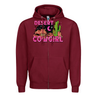 Burgundy desert cowgirl Zipper Hoodie - Zillion Design Studio