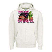 Oatmeal Heather desert cowgirl Zipper Hoodie - Zillion Design Studio