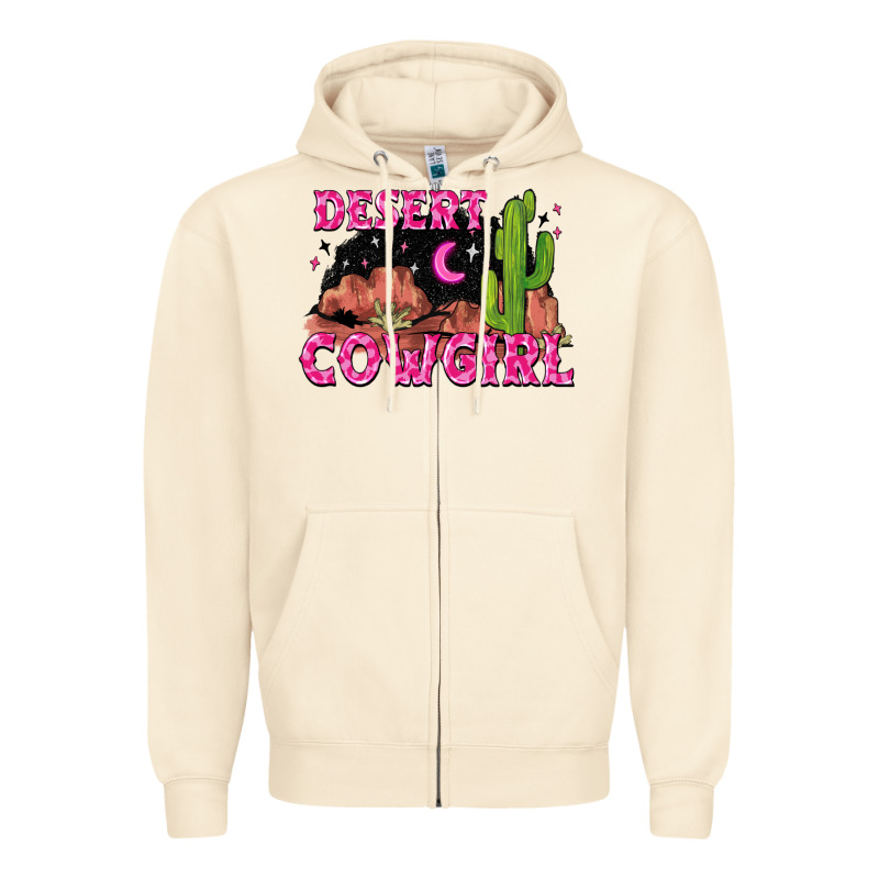 Desert Cowgirl Zipper Hoodie by Zillion Design Studio | Teevron