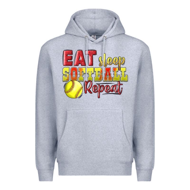 Eat Sleep Softball Repeat Premium Hoodie by LillyAllenDesigns | Teevron