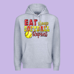 Eat Sleep Softball Repeat Premium Hoodie Designed By Lillyallendesigns