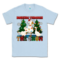 Dusty Blue honking through the snow Classic Tee - Zillion Design Studio
