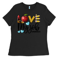 Black love my job teacher life Ladies Tee - BarkalooDesign