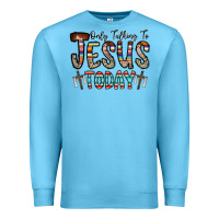 Ocean Blue only talking jesus today Premium Sweatshirt - CowhideDigitalArt