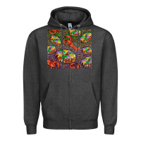 Charcoal Heather Mardi gras king cake and crawfish Zipper Hoodie - RanaPortraitStore