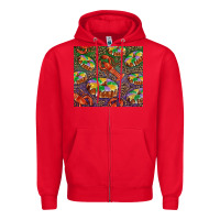 Red Mardi gras king cake and crawfish Zipper Hoodie - RanaPortraitStore