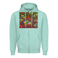 Seafoam Mardi gras king cake and crawfish Zipper Hoodie - RanaPortraitStore