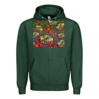 Sports Green Mardi gras king cake and crawfish Zipper Hoodie - RanaPortraitStore