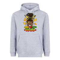 Heather Grey juneteenth 1865 afro bun Heavyweight Hoodie - HRA Design Shop