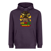 Plum juneteenth 1865 afro bun Heavyweight Hoodie - HRA Design Shop