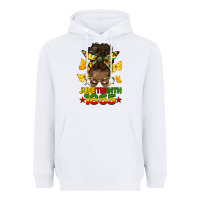 White juneteenth 1865 afro bun Heavyweight Hoodie - HRA Design Shop