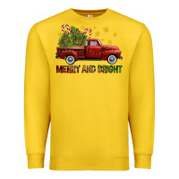 Lemon Merry And Bright Christmas Trees Truck Premium Sweatshirt - FaDigitalArtStudio
