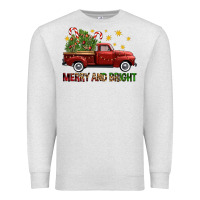 Oatmeal Heather Merry And Bright Christmas Trees Truck Premium Sweatshirt - FaDigitalArtStudio