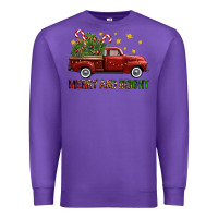 Purple Merry And Bright Christmas Trees Truck Premium Sweatshirt - FaDigitalArtStudio