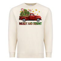 Sandshell Merry And Bright Christmas Trees Truck Premium Sweatshirt - FaDigitalArtStudio