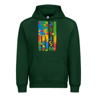 Forest Green autism american flag Urban Hoodie - MaliasSmallBusiness