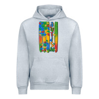 Heather Grey autism american flag Urban Hoodie - MaliasSmallBusiness