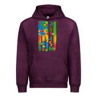 Mauve Wine autism american flag Urban Hoodie - MaliasSmallBusiness