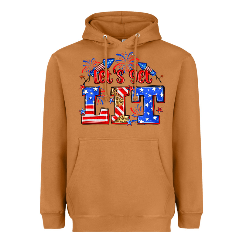 Let's Get Lit 4th Of July Heavyweight Hoodie by Neo Western | Teevron