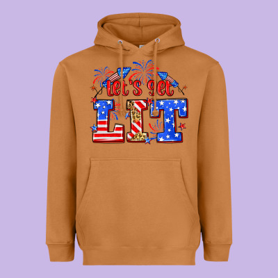 Let's Get Lit 4th Of July Heavyweight Hoodie Designed By Neo Western