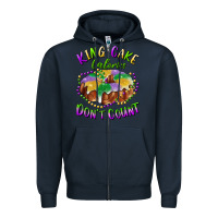 Navy mardi gras king cake calories don't count Zipper Hoodie - RanaPortraitStore