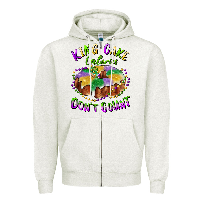 Mardi Gras King Cake Calories Don't Count Zipper Hoodie by RanaPortraitStore | Teevron
