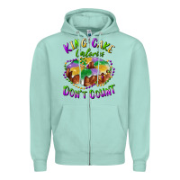 Seafoam mardi gras king cake calories don't count Zipper Hoodie - RanaPortraitStore