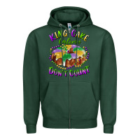 Sports Green mardi gras king cake calories don't count Zipper Hoodie - RanaPortraitStore