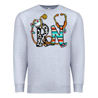 Heather Grey rn nurse Premium Sweatshirt - CowhideDigitalArt