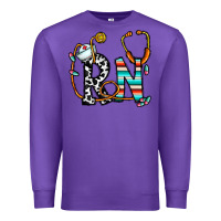Purple rn nurse Premium Sweatshirt - CowhideDigitalArt