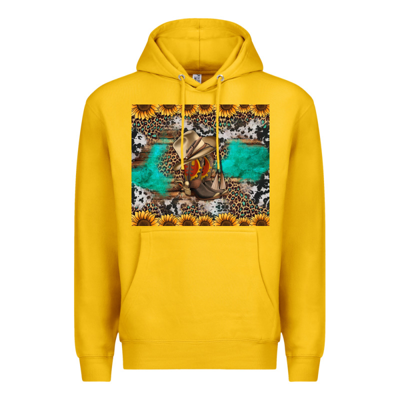 Western Boots And Sunflowers Tumbler Premium Hoodie by Jasminsmagicworld | Teevron