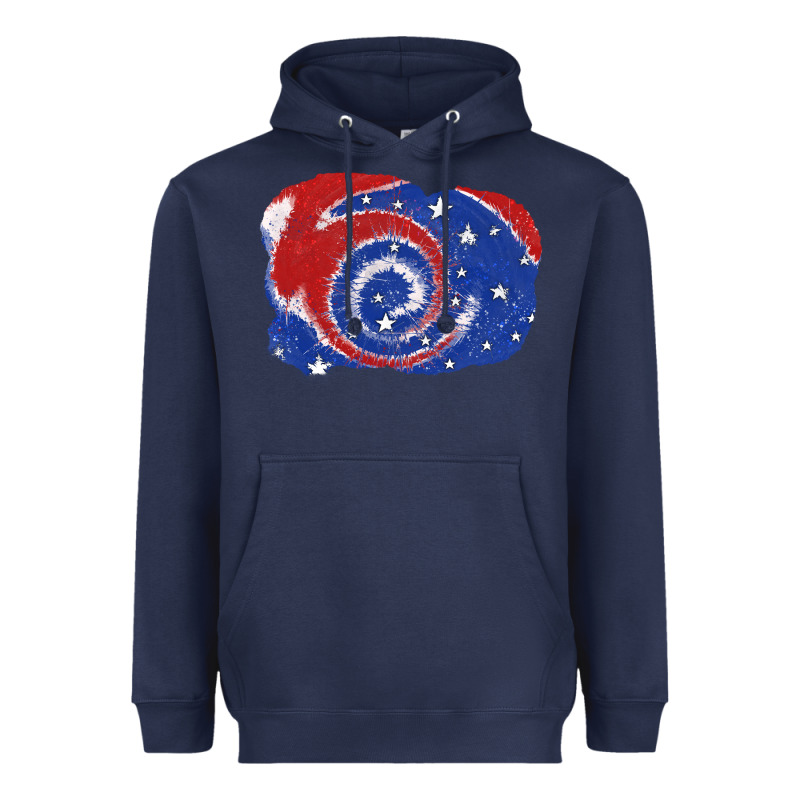 Patriotic Tie Dye Background 4th Of July Heavyweight Hoodie by CowGirlArtShop | Teevron