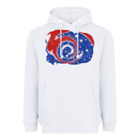 White Patriotic tie dye background 4th of july Heavyweight Hoodie - CowGirlArtShop