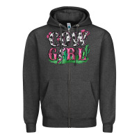Charcoal Heather cowgirl lightning bolt Zipper Hoodie - Zillion Design Studio