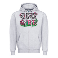 Heather Grey cowgirl lightning bolt Zipper Hoodie - Zillion Design Studio