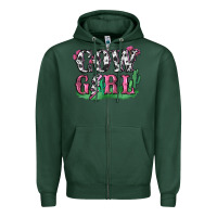 Sports Green cowgirl lightning bolt Zipper Hoodie - Zillion Design Studio