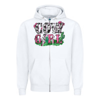 White cowgirl lightning bolt Zipper Hoodie - Zillion Design Studio