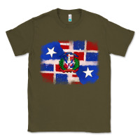 Army Green dominican and puerto rico flag Classic Tee - texasbilliewilder